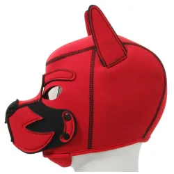 Kinky Puppy Cagoule Puppy Fox Néoprène Rouge-Noir